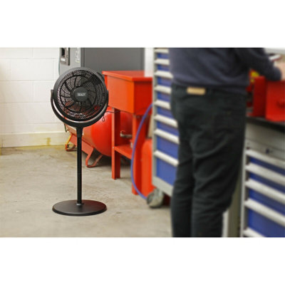 12" Desk & Pedestal Fan - 3 Speed Settings - Adjustable Height - 3-Pin UK Plug