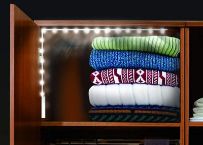 12" Flex LED Light Strip Battery Operated - Bend and Stick Bath Kitchen Cabinet Garage Shed Light - 9 LED