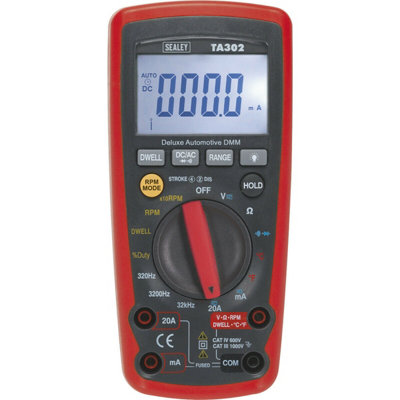 12 Function Digital Automotive Diagnostic Analyzer with Inductive Coupler and LCD Display