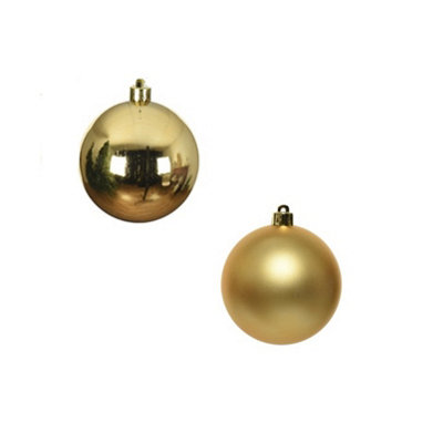 12 Gold Christmas Tree Baubles