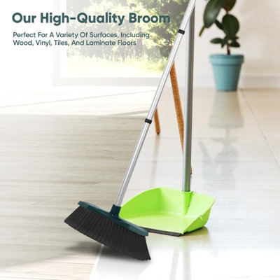12 inch Broom Soft Bristle Cleaning Sweeping Brush Floor Scrubber Indoor Kitchen