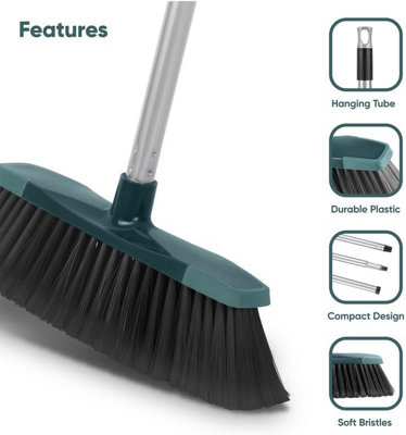 12 inch Broom Soft Bristle Cleaning Sweeping Brush Floor Scrubber Indoor Kitchen - 3