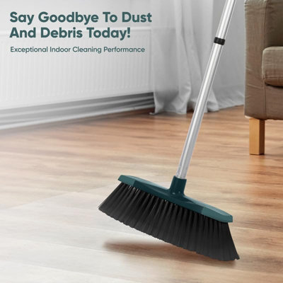 12 inch Broom Soft Bristle Cleaning Sweeping Brush Floor Scrubber Indoor Kitchen - 4