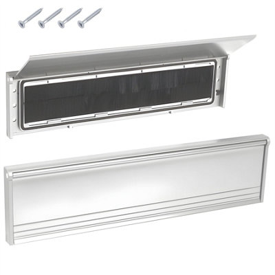 Fab & Fix Nu Mail 12 Inch Letterplate - Front Door Letterbox For UPVC, Composite, Timber (Large, Metal, Weather Resistant)
