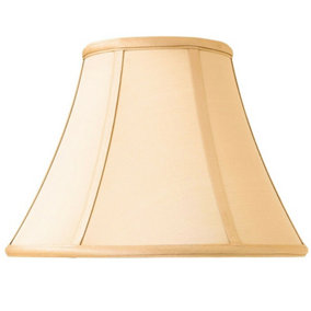 12" Inch Luxury Bowed Tapered Lamp Shade Traditional Honey Silk Fabric & White
