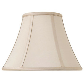 12" Inch Luxury Bowed Tapered Lamp Shade Traditional Oyster Silk Fabric & White