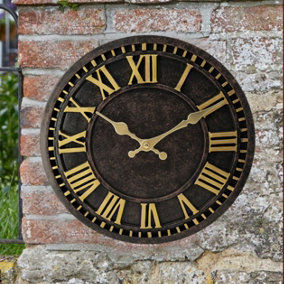 12 Inch Modern Black and Gold Decorative Quartz Roman Numeral Wall Clock