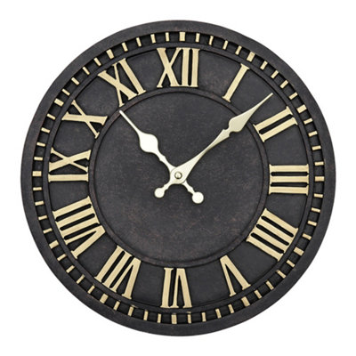 12 Inch Modern Black and Gold Decorative Quartz Roman Numeral Wall Clock