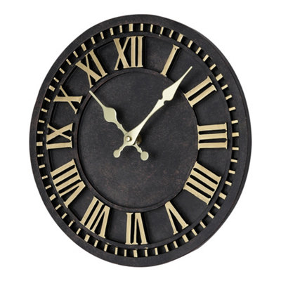 12 Inch Modern Black and Gold Decorative Quartz Roman Numeral Wall Clock - 3