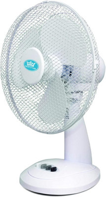 12 Inch Table Desk Fan - Portable Oscillating Cooling Fan, 3 Speeds ...