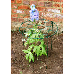 12 Inches Grow Through Ring (Pack of 4) Steel Plant Border Supports Legs Sold Separately - Steel - L30.4 x W30.4 x H30 cm - Green