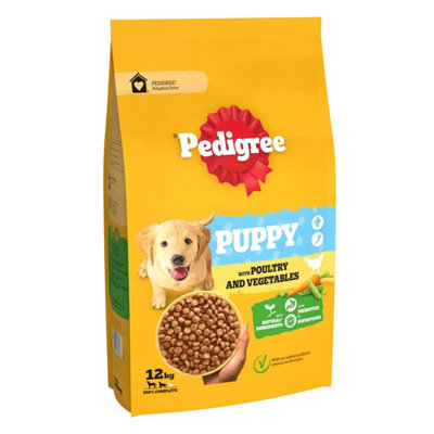 12 kg Pedigree Complete Junior Puppy Dry Dog Food Poultry and Veg Dog Biscuits