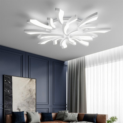 12 Lamp Unique V Shaped Petals Acrylic Shade LED Semi Flush