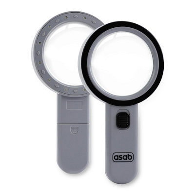 12 LED Illuminated Handheld Portable Magnifying Glass DIY at B Q