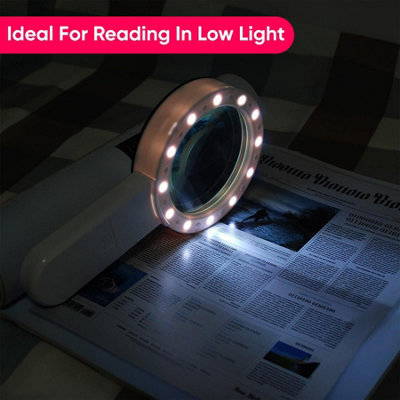 12 LED Illuminated Handheld Portable Magnifying Glass