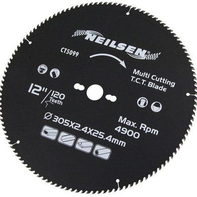 12" Multi Cutting TCT Circular Saw Blade 120 Teeth for CT1415 & CT1416 (Neilsen CT5099)