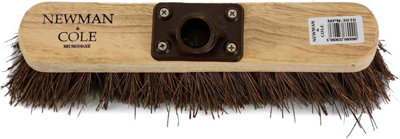 12" Newman and Cole Natural Stiff Bassine Bristles Wooden Brush Head - 3