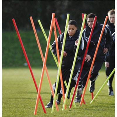 12 PACK 1.7m Spiked Boundary Poles Set Football Footwork & Dribbling ...