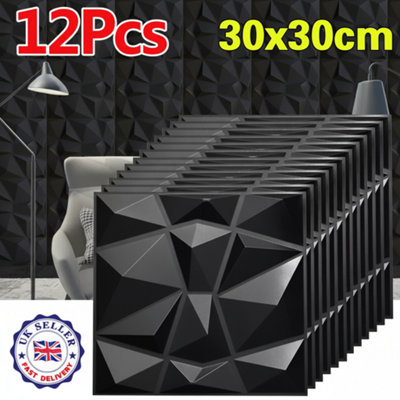 12 Pack 3D PVC Wall Panels Modern Decorative Wall Cladding