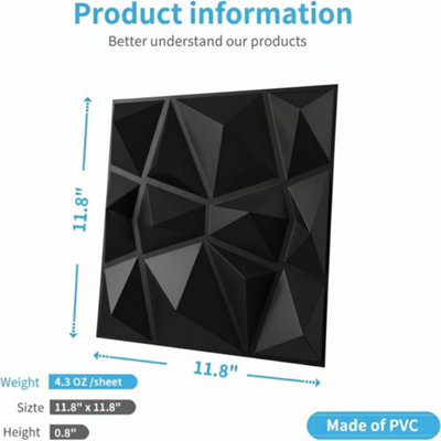 12 Pack 3D PVC Wall Panels Modern Decorative Wall Cladding