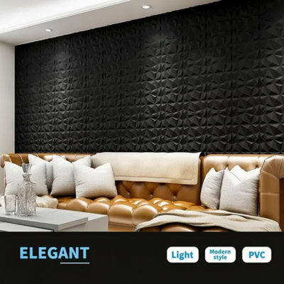 12 Pack 3D PVC Wall Panels Modern Decorative Wall Cladding