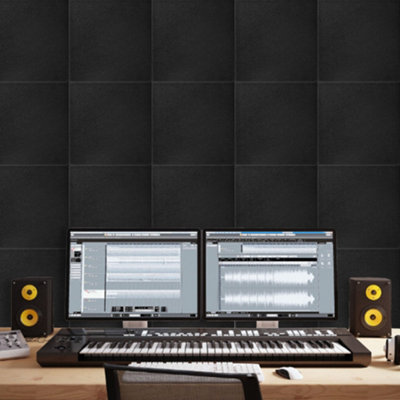 12 Pack Acoustic Foam Panels Studio Wedge Tiles Self adhesive Sound ...