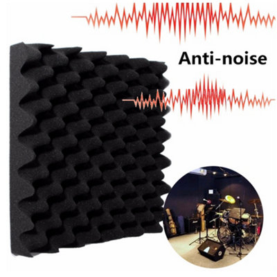 12 Pack Black High Density Acoustic Foam Panels Sound Proofing Panels ...