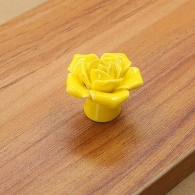 12 Pack Ceramic door handles with rose pattern, dressing table and ...