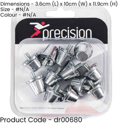 12 PACK - Metal Alloy Football Studs - 8x 13mm & 4x 16mm - Screw In Soft Ground