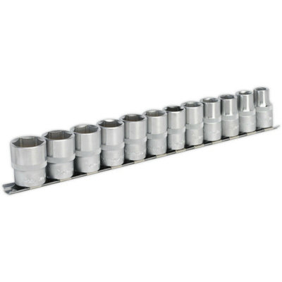 12 PACK Socket Set 1/2" Metric Square Drive - 6 Point WallDrive High Torque