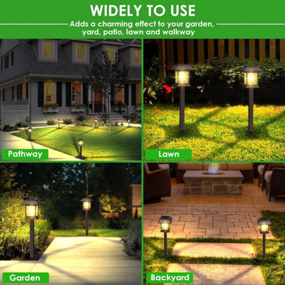 Kanstar 12-Pack Solar Pathway Lights – LED Waterproof Outdoor Garden Lamps, Warm White/White, Dusk-to-Dawn