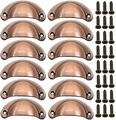 12 Pack Vintage shell handles for dressers and kitchen cabinets, half ...