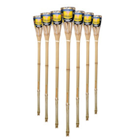 12 Pack: Zero In Bamboo Tiki Torch with Mango Citronella Candle - Wind Resistant - 3 Pounds Per Torch