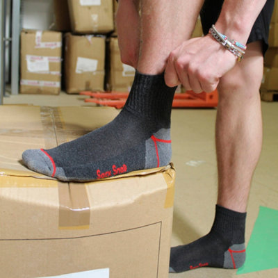 12 Pairs Mens Low Cut Work Heavy Duty Works Socks - 6-11 - Assorted