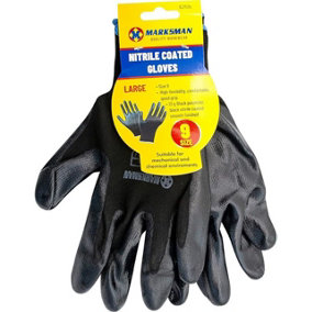 12 Pairs Nitrile Coated Gloves Gardening Work Mechanic Builders Grip Large