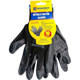 12 Pairs Nitrile Coated Gloves Gardening Work Mechanic Builders Grip X-Large