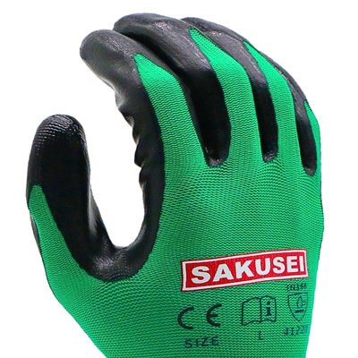 12 Pairs Nitrile Coated Premium Work Gloves Builders Gardening