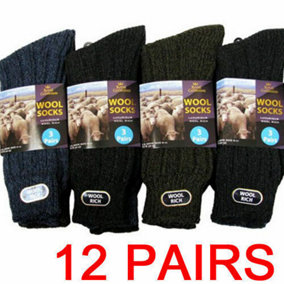 12 Pairs Winter Short Wool Socks Thermal Warm Thick Wool Quality 6-11 Unisex