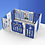 12 Panel Blue Foldable Baby Kid Playpen Safety Gate Play Yard Home Activity Center W 1430mm x D 1060mm x H 630mm