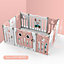 12 Panel Pink Foldable Baby Kid Playpen Safety Gate Play Yard Home Activity Center W 1430mm x D 1060 mm x H 630mm
