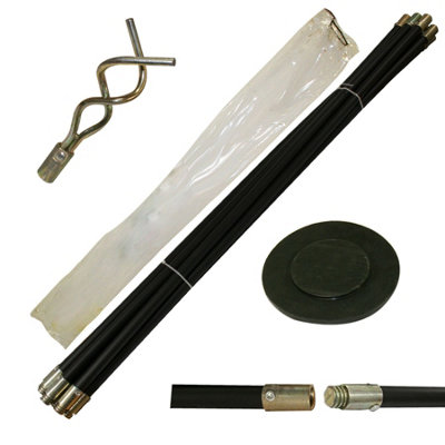 12 Pc Drain Rod Set with Worm and 100mm Plunger