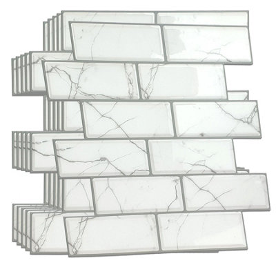 12 Pcs 30.5x15.4cm Peel and Stick Tiles for Kitchen - Sticky Tiles for Kitchen Walls, Stick On Splashback, Splashback for Kitchen Price Comparisons | Compare The Build