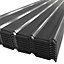 12 pcs Black Metal Corrugated Roofing Sheet for Garden Storage Shed L 129 cm x W 45 cm x T 0.27 mm