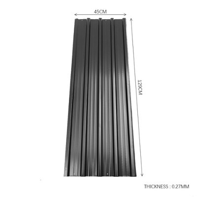 12 pcs Black Metal Corrugated Roofing Sheet for Garden Storage Shed L 129 cm x W 45 cm x T 0.27 mm - 6