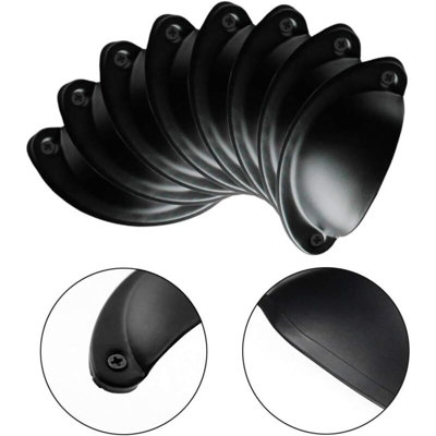 12 Pcs Black Shell Handle Vintage,Retro Shell Handle for Cabinet Door ...