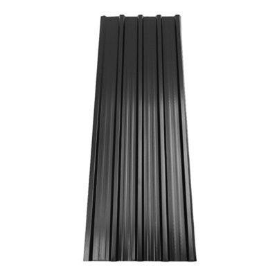 12 pcs Black Steel Corrugated Roofing Sheet Roof Cover for Garden Shed L 115 cm x W 45 cm x T 0.27 mm - 5