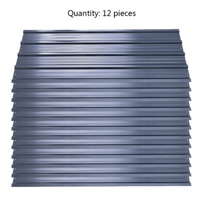12 Pcs Charcoal Black Metal Wainscoting Panels Durable Corrugated Roof Cladding for Walls & Roofs, L 129 cm x W 45 cm