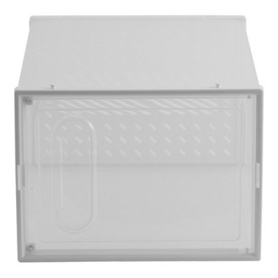 12 PCS Clear Shoe Box Plastic Stackable Shoe Storage Box with Magnetic Door 18.5cm H x 33.5cm W