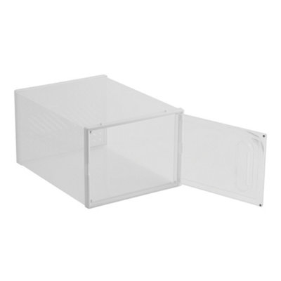 12 PCS Clear Shoe Box Plastic Stackable Shoe Storage Box with Magnetic Door 18.5cm H x 33.5cm W - 4
