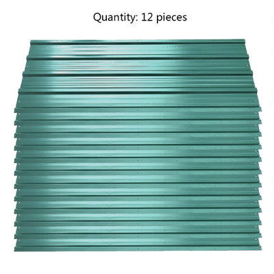 12 Pcs Corrugated Metal Roof Panels Dark Green Wainscoting Panels for Walls & Roof L 129 cm x W 45 cm